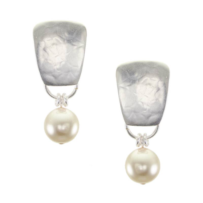 Taper with Large Pearl Clip or Post Earring: Clip