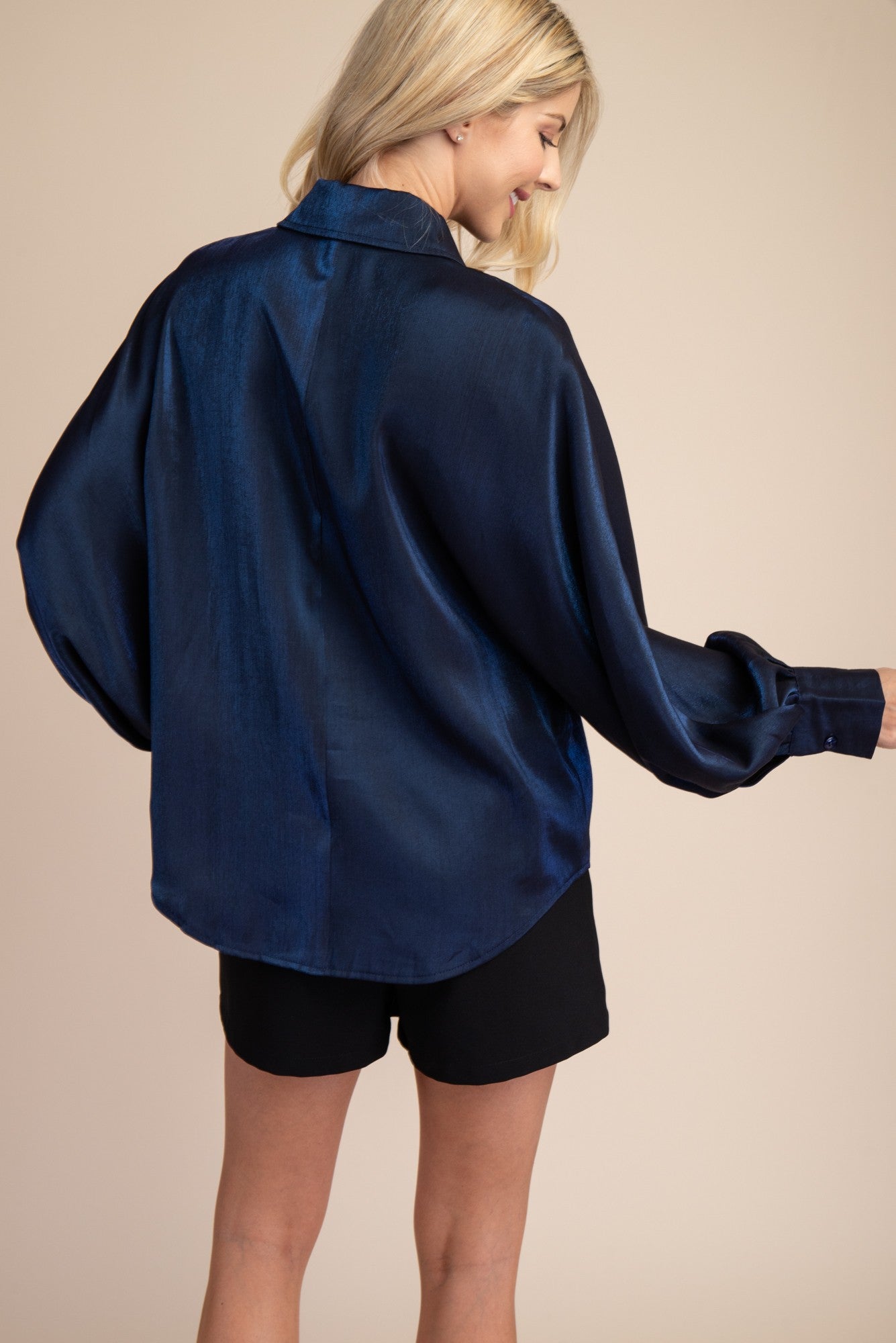 Shimmer Navy Blouse