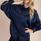 Shimmer Navy Blouse