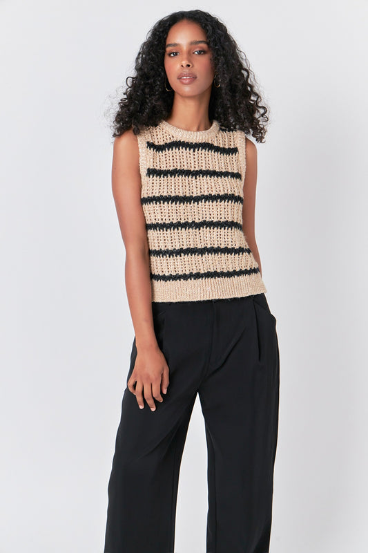 Endless Rose Sequin Stripe Knit Top