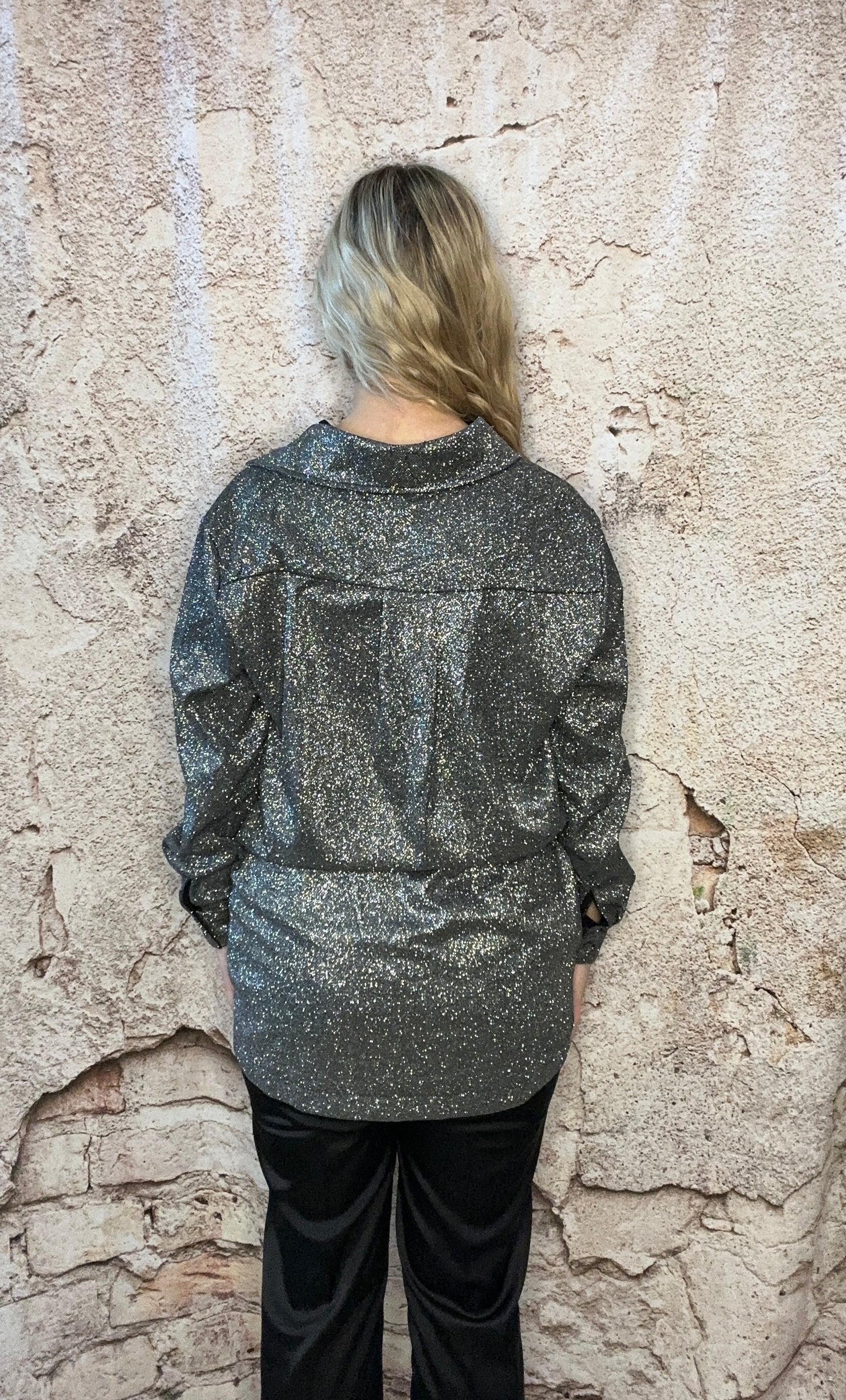 Long Sleeve Silver Top