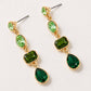4 Tier Drop Layer Rhinestone Earrings EMERALD