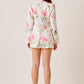 Single Breasted Rose Print Blazer