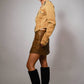 Western Buckle Denim Jacket: WASHED CAMEL