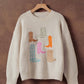 Western Embroidered Cowboy Boot Sweater