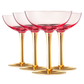 Art Deco Vintage Pink Coupe|Set of 4