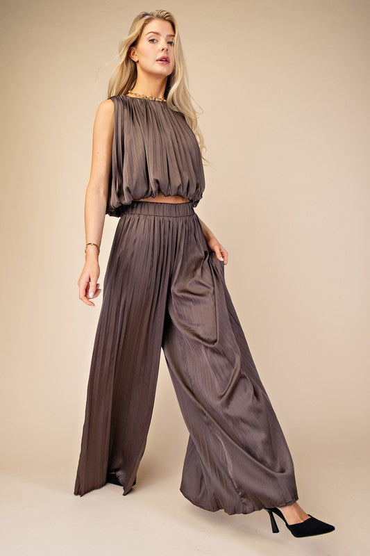 Wide Leg Mocha Pant Suit