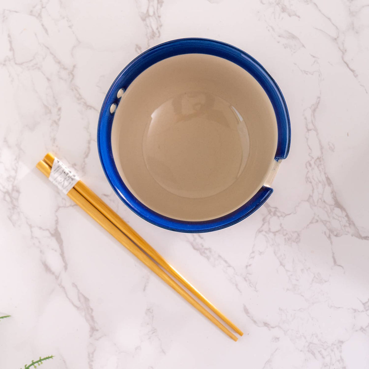 Blue Dragon Hand-Painted Bowl with Chopsticks (18 oz)