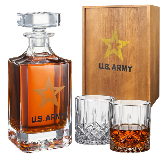 Army Whiskey Decanter + 2 glasses