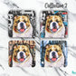 Bulldog Tan & White Set of 4 Coasters