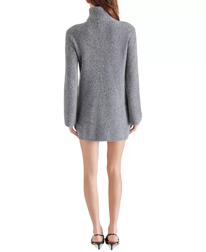 Steve Madden Women's Abbie Sweater Dress, Grey, Large Steve Madden Women's Abbie Sweater Dress, Grey, Large