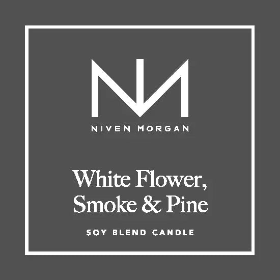 White Flower, Smoke & Pine: Double-Wick Candle