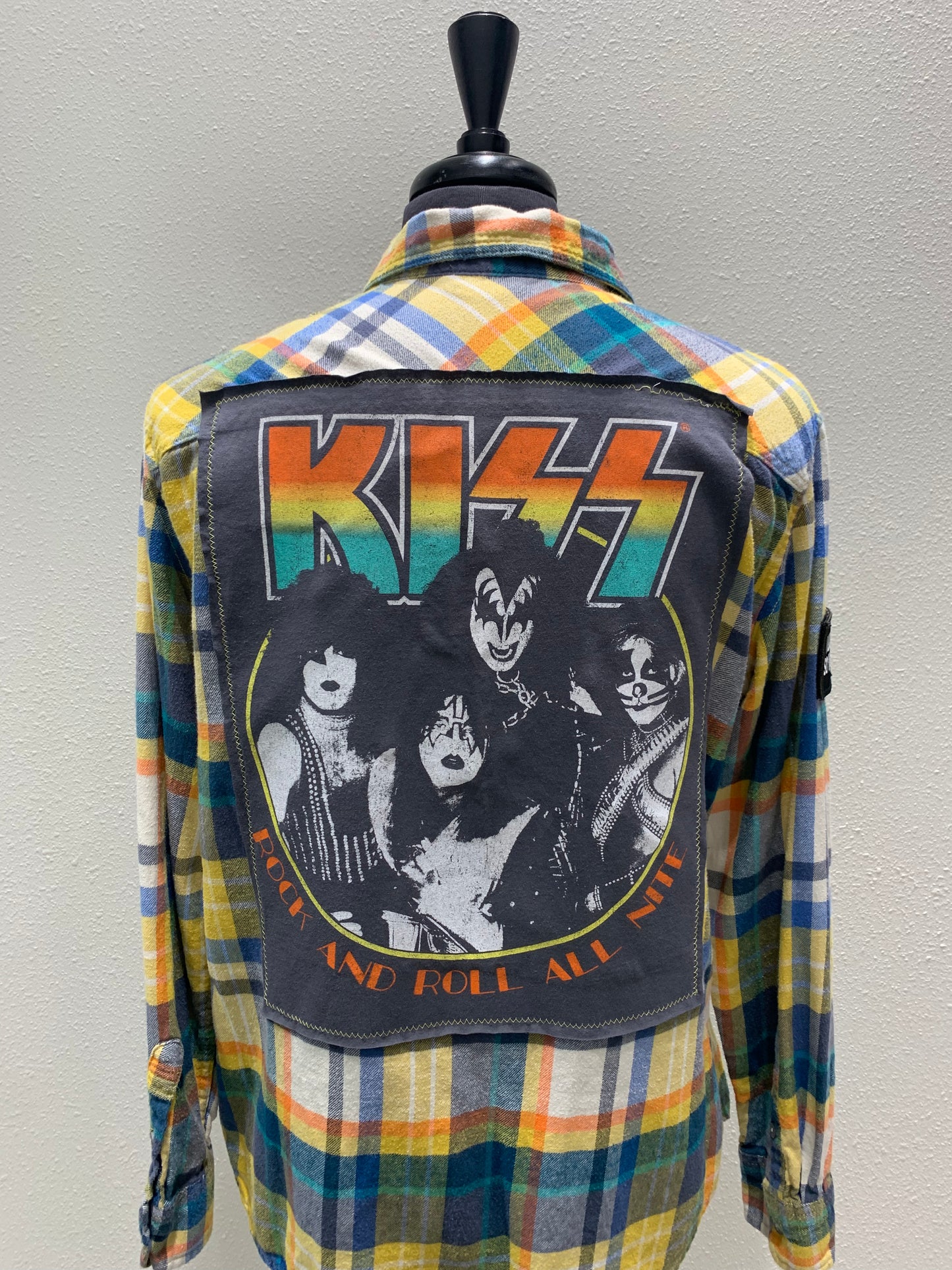 Vintage Repurposed KISS Flannel