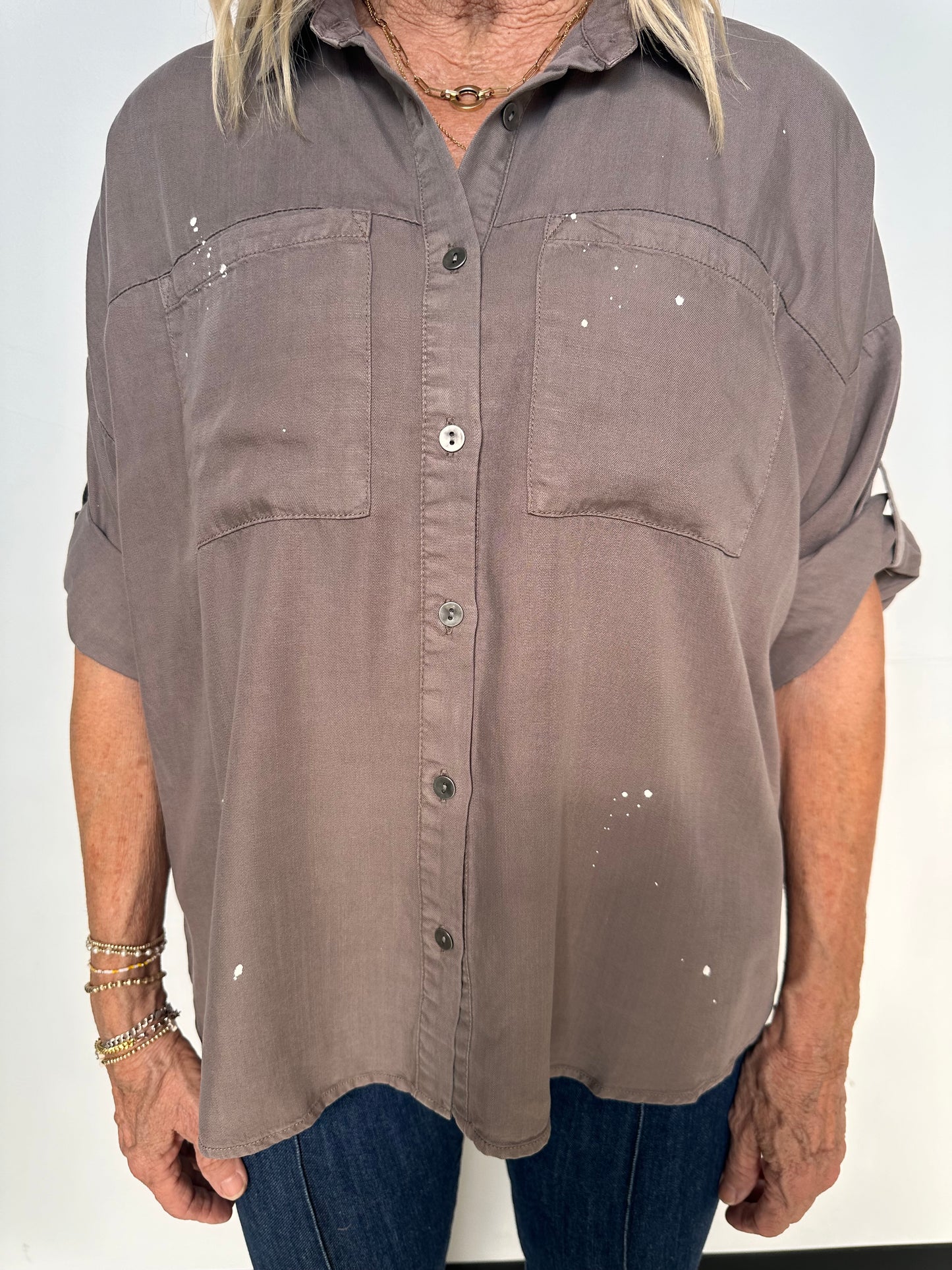 Paint Splatter Tencel Shirt