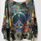 PREORDER. Olive Camo Peace Sign Open-Knit Sweater - O/S