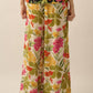 Floral-Print Wide-Leg Drawstring Pants