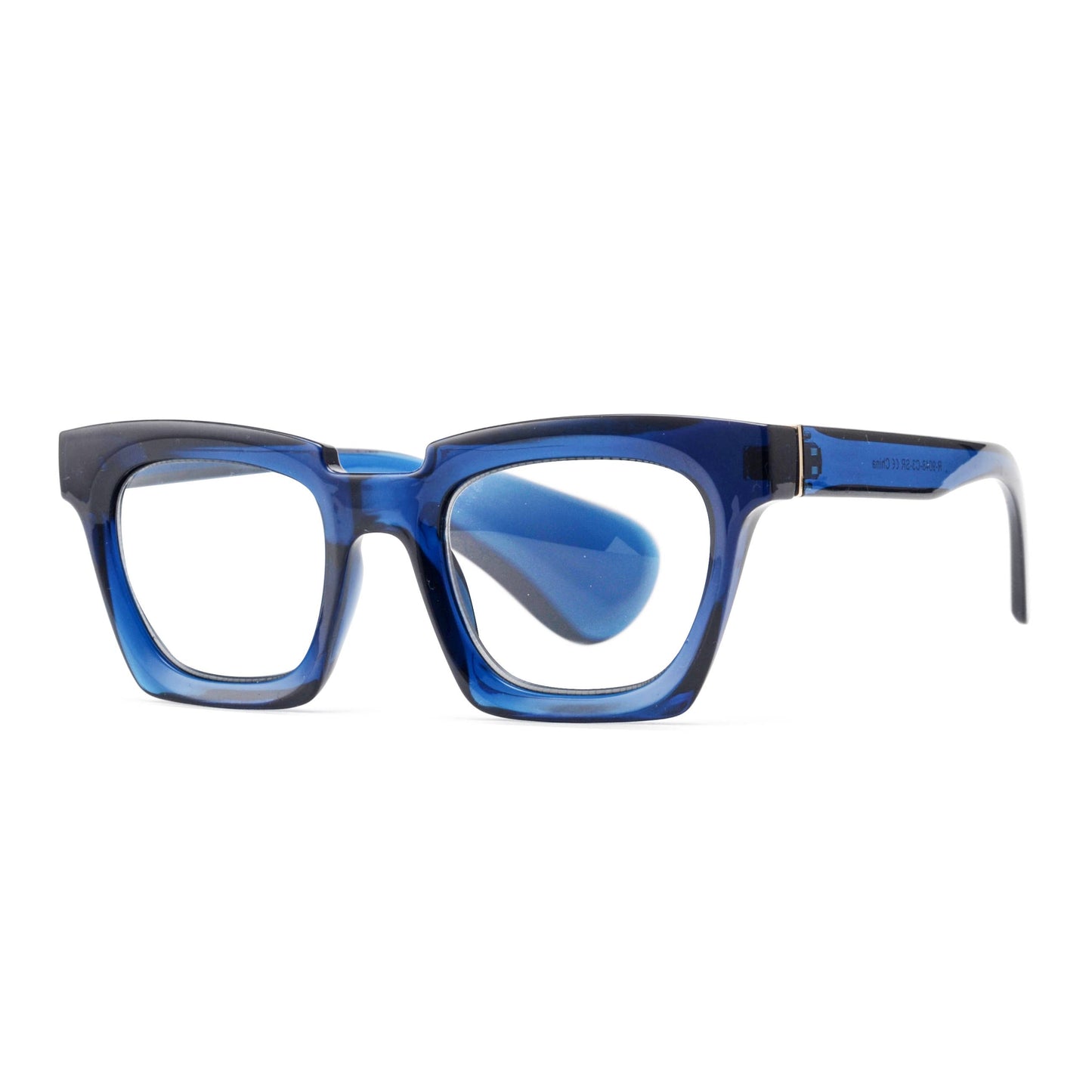 DREW | TRANSPARENT NAVY BLUE | Progressive Blue Light