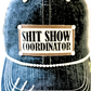 "SHIT SHOW COORDINATOR" DISTRESSED TRUCKER HAT: BLING / BLUE