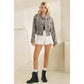 Leopard Denim Jacket with Floral Sequin Back Contrast