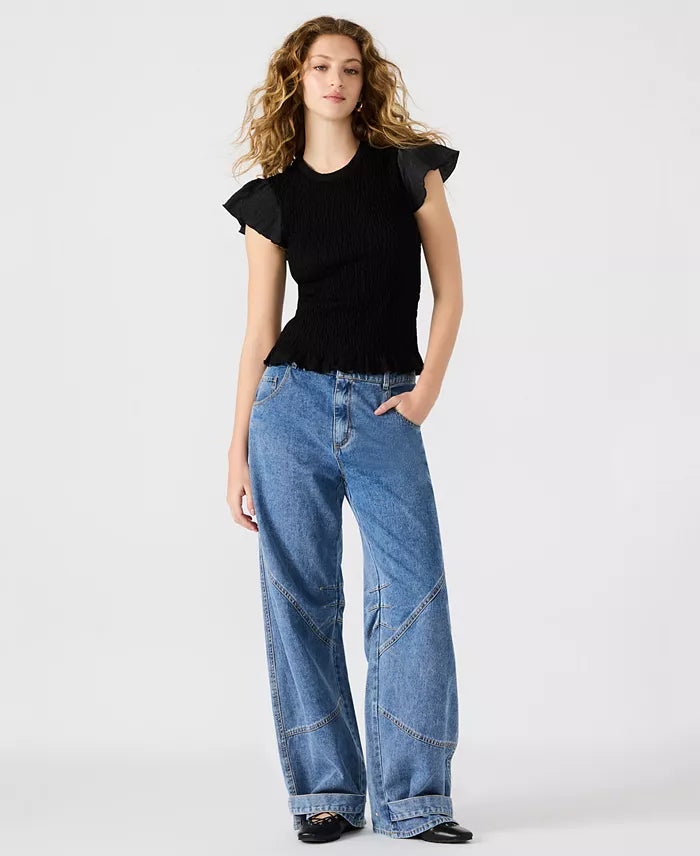 Steve Madden Black Cecilie Top