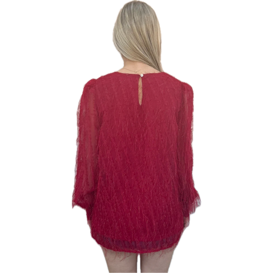 Red Textured Blouse