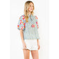 Floral Print Embroidered Top