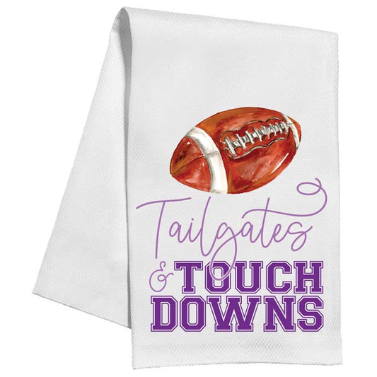 Tailgates & Touchdowns Football Purple Kitchen Towel