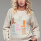Western Embroidered Cowboy Boot Sweater