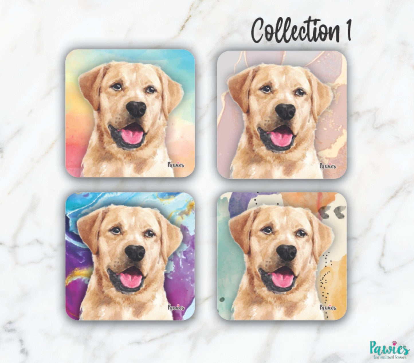 Labrador Yellow Set of 4 Coasters