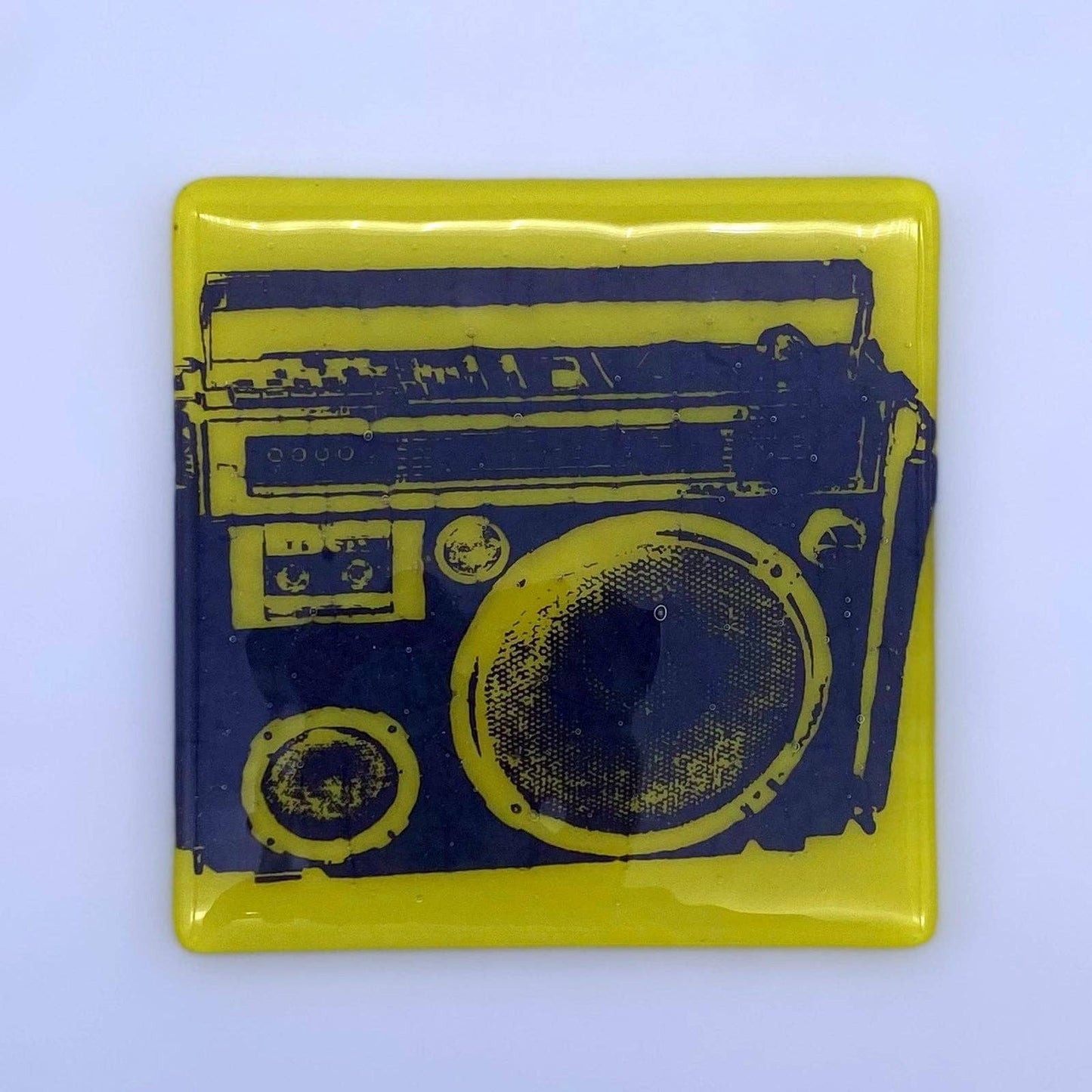 Boombox Fused Glass 4" Single Coaster