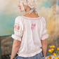 Magnolia Pearl Embroidered Chrissy Folk Blouse