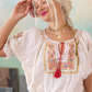 Magnolia Pearl Embroidered Chrissy Folk Blouse