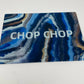 Chop Chop  Blue Agate Glass Cutting Board