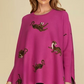 Fuchsia Bat Wing Sweater