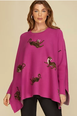 Fuchsia Bat Wing Sweater