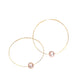 Gold Hula Hoop Earrings: Pink