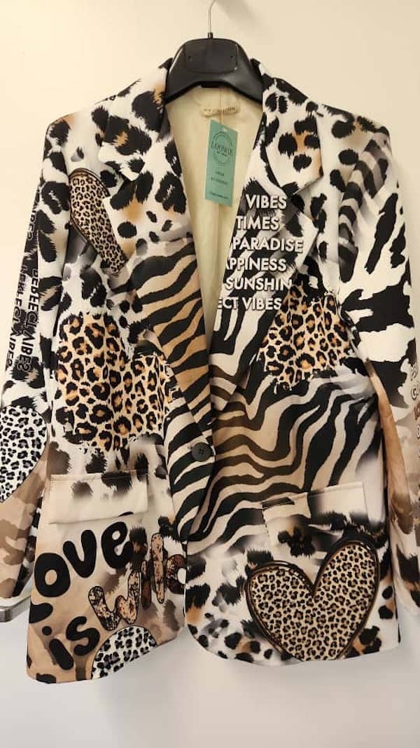 Love Is Wild Animal Print Blazer O/S