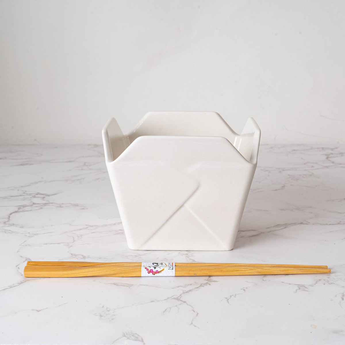 Dragon Takeout Box Ceramic Serving Bowl with Chopsticks (16 oz)