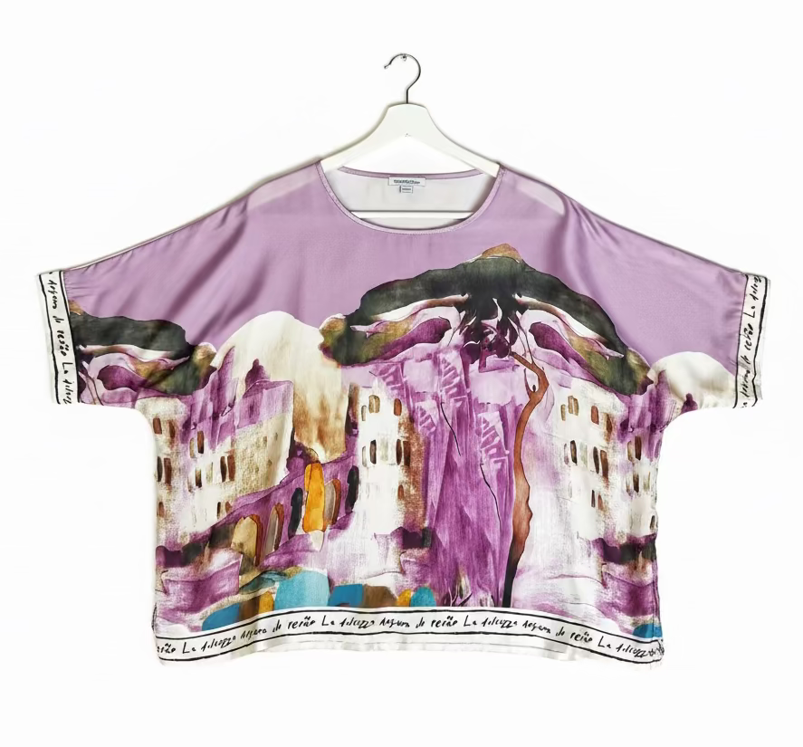 Relaxed fit Lavender Top- Polyester-O/S
