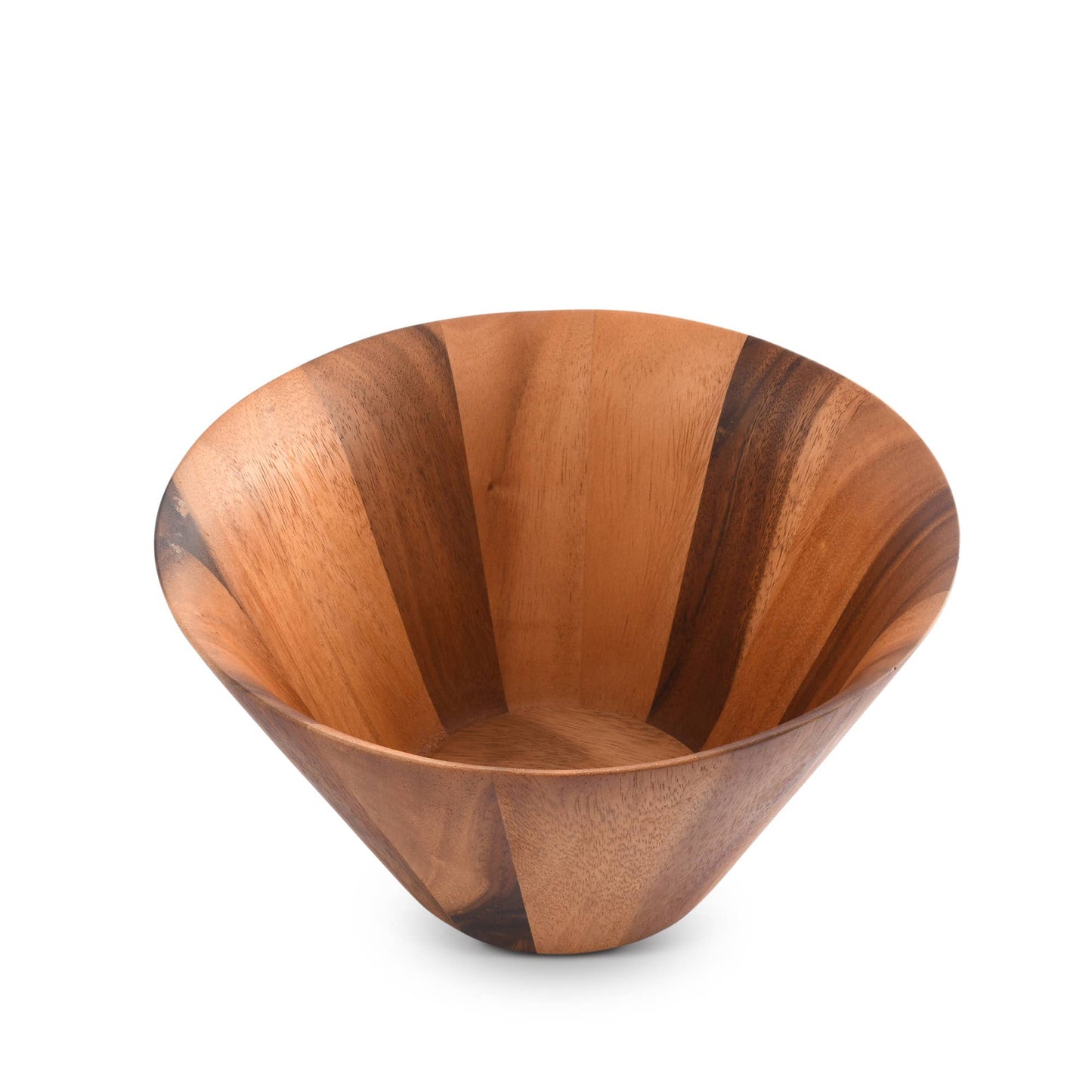 Straight Side Wooden Acacia Salad Bowl Large