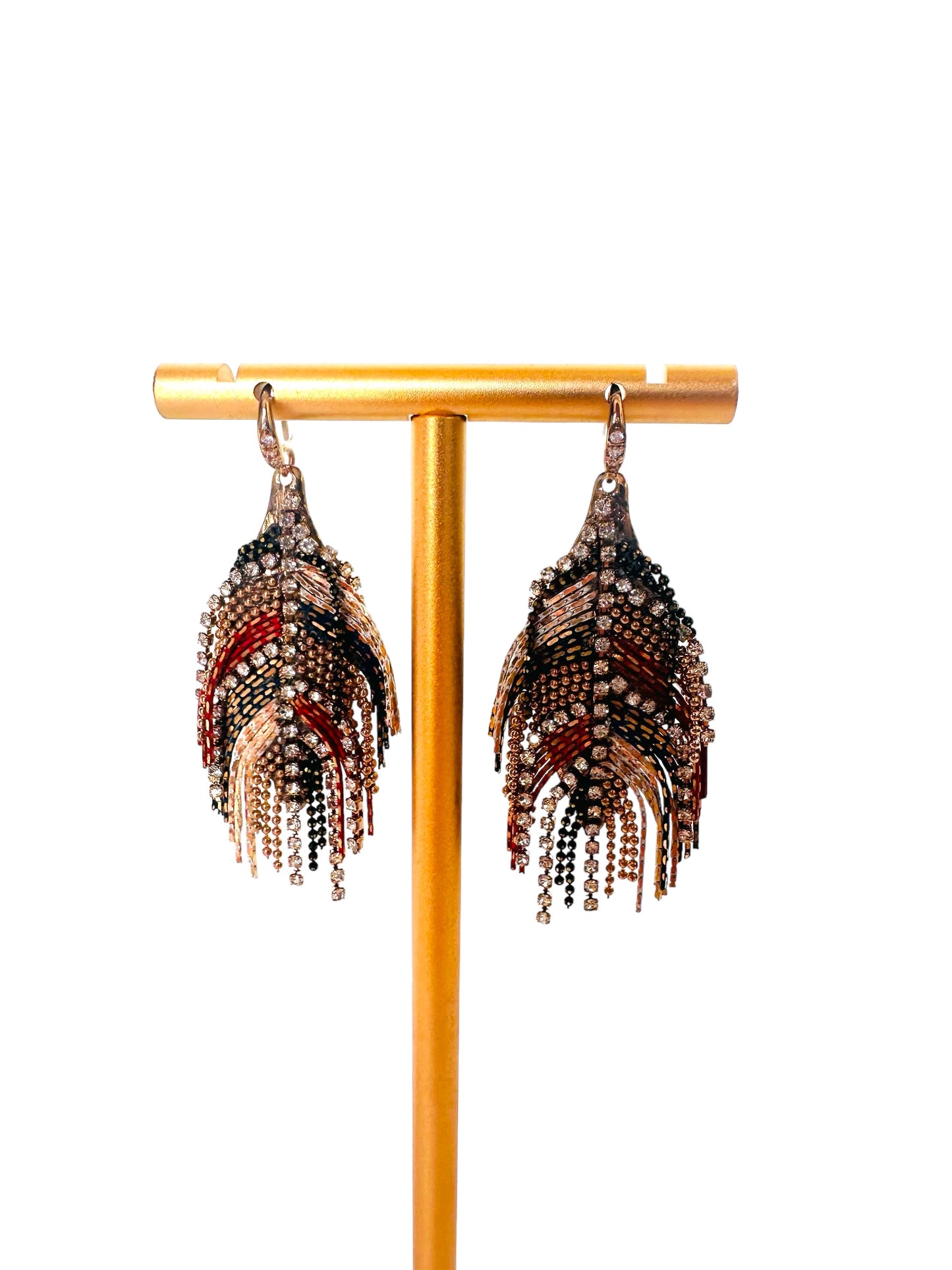 Beaded Feather Earrings