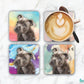Pit bull Blue Set of 4 Coasters