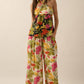 Two-Tone Floral Convertible Flyaway Halter Top