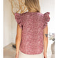 Ostrich Feather Floral Jacquard Top