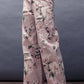 Rose Print High-Rise Denim Pants