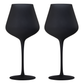 Matte Black Crystal Wine Glass - Set of 2