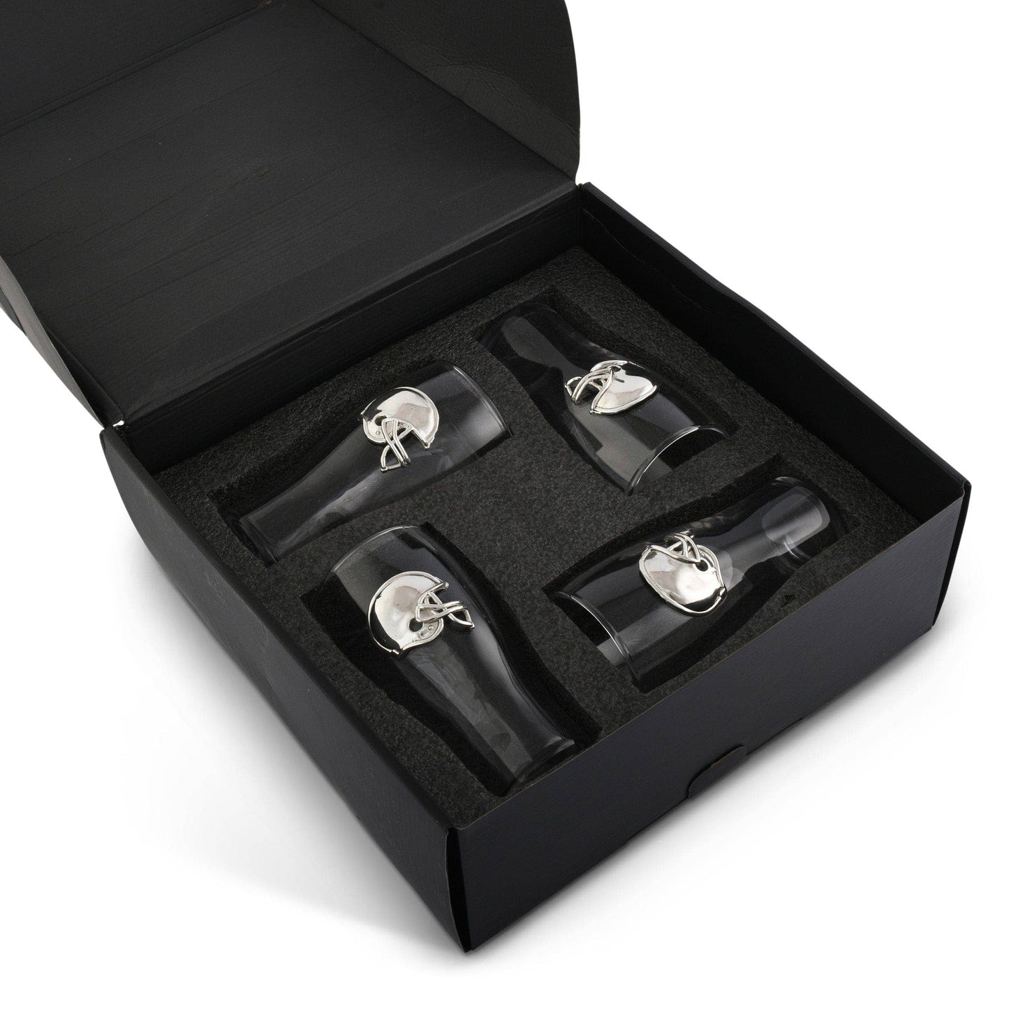 Football Beer Pint Glasses - Set of 4