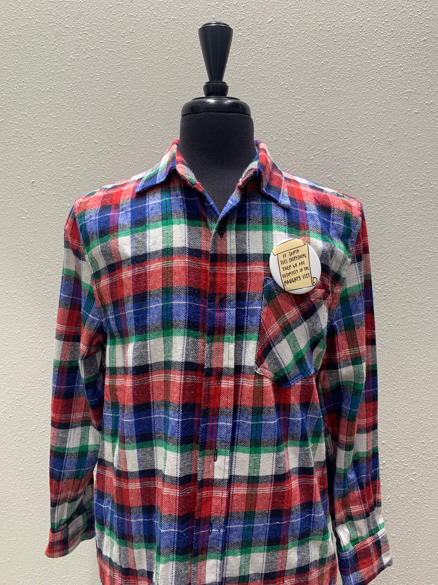 Vintage Repurposed Funny Christmas Flannel