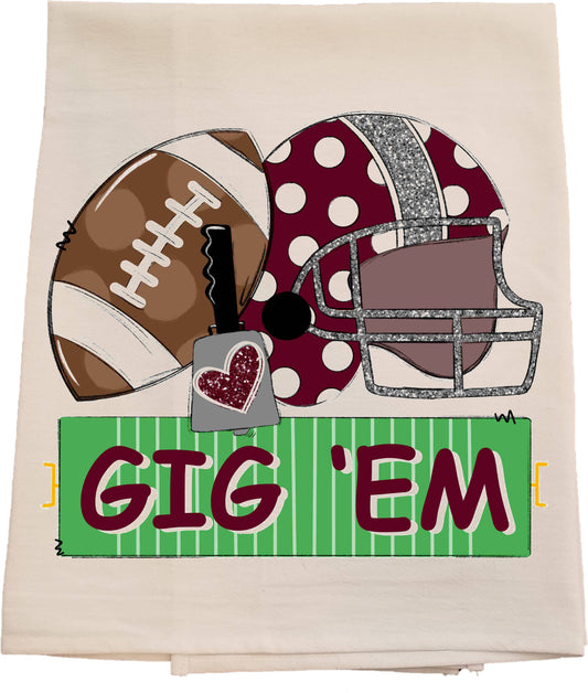 Aggie Gig 'Em Field Tea Towel