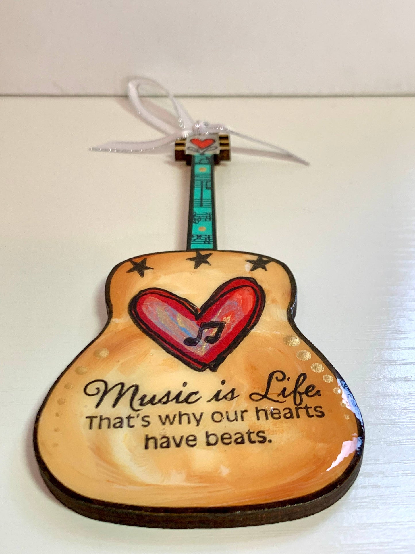 Music Is Life Guitar Ornament